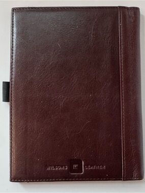 Wilsons Leather Dark Brown Folio Case 6.25” x 8.25” Quiet Luxury Writer Office